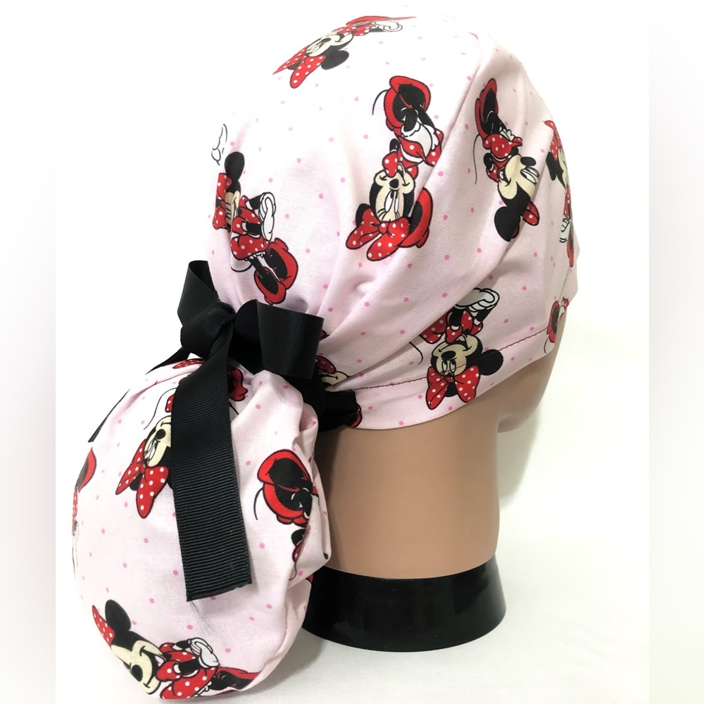 Minnie Mouse Ponytail Scrub Cap, Scrub Cap for Women, Scrub Caps, Surgical Hats